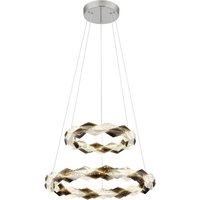 Karilion Twin Ring Pendant Ceiling Light Chrome 2x LED 4000K
