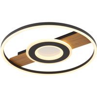 Pikara 40.5cm Integrated LED Semi Flush Ceiling Light Wood Look 2x LED 3000K
