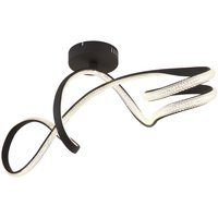 Swirl Integrated LED Semi Flush Ceiling Light Matt Black LED 4000K