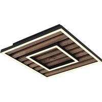 Woody 30cm Integrated LED Semi Flush Ceiling Light Matt Black LED 3000K