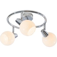 Net Lighting Doxy Ceiling Spotlight Clusters Chrome White Glass Shade 3x E14 3000K
