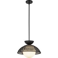 Alora Mood Perth Dome Pendant Ceiling Light Contemporary Matt Black 1x E27
