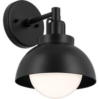 Kichler Niva Dome Wall Lamp Contemporary Black 1x E27