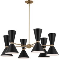 Kichler Phix Multi Arm Pendant Ceiling Light Contemporary Champagne Bronze, Black 12x E27