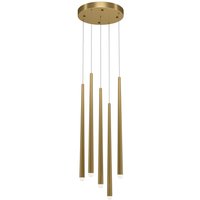 Cascade Modern Cluster Pendant Ceiling Light Brass 2250lm 5xLED