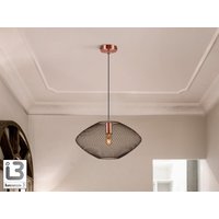 Melany Wire Frame Pendant Ceiling Light Black, Copper 1xE27