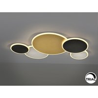 Umbra 5 Ring Integrated LED Semi Flush Ceiling Light Gold, Black, White 3000K