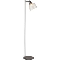 Urban Task Floor Lamp Smokey Grey Tinted Glass & Black Chrome Plate E27