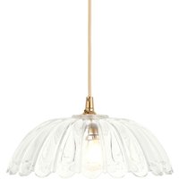 Carnation Dome Pendant Ceiling Light Clear Glass E27 or B22