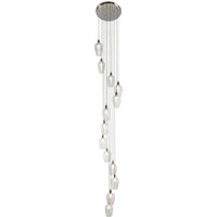Livorno Cluster Pendant Ceiling Light Bright Nickel Plate & Clear Glass 13 x 10W LED E27