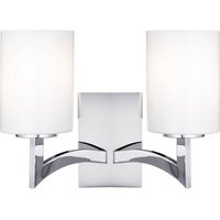 Gina 2 Light Indoor Wall Light Chrome with Glass Shade, E27