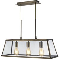 Voyager 3 Light Lantern Pendant Bar Antique Brass, E27