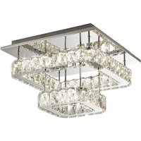 2 Tier Flush Fitting With Crystal Glass - Chrome