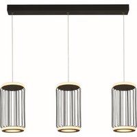 Circolo 3 Light Cage LED Bar Ceiling Pendant, Black Metal