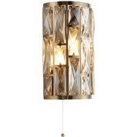 Bijou 2 Light Wall Light Antique Brass, Champagne Glass
