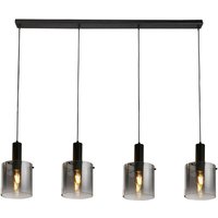Sweden 4 Light Bar Pendant Black, Smoked Ombre Glass