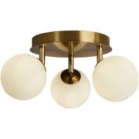 Crosby 3 Light Semi,Flush Gold, Opal Glass