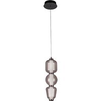 Eluna Slim Pendant Ceiling Light Black Matt-Smoked Glass LED 3000K