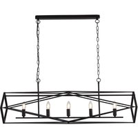 Chassis 5 Light Black Candle Ceiling Pendant