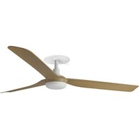 Punt Recessed 130cm Ceiling Fan Matt White, Maple Blades