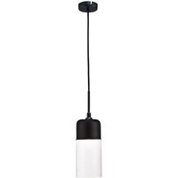 Mia Tube Ceiling Pendant 1 Light E27 Black, Clear Glass