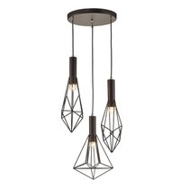 Kristoff Ceiling Cluster Pendant Cluster Cage 3 Light E27 Black