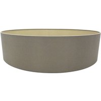 Serena Round Cylinder, 600 x 150mm Dual Faux Silk Fabric Shade, Taupe, Halo Gold