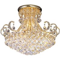 Pearl Semi Flush Ceiling 12 Light French Gold, Crystal