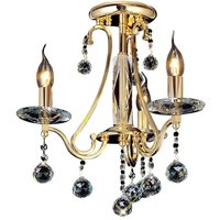 Bianco Semi Flush Ceiling 3 Light French Gold, Crystal