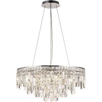 Maddison Ceiling Pendant Round 8 Light G9 Polished Chrome, Crystal