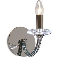Elena Wall Lamp Switched 1 Candle Light Black Chrome, Crystal