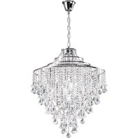 Inina Ceiling Pendant 7 Light Polished Chrome, Crystal
