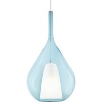 Kalique Ill 28cm Teardrop Dome Pendant Ceiling Light Sky Blue 1x E27