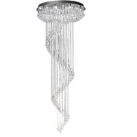 Colorado Ceiling Cluster Pendant Multi-Spiral 24 Light Polished Chrome, Crystal