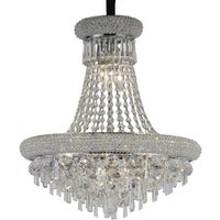 Alexandra Ceiling Pendant Chandelier 9 Light Polished Chrome, Crystal