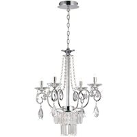 Eden Ceiling Pendant Chandelier 4 Light G9 Polished Chrome, Crystal