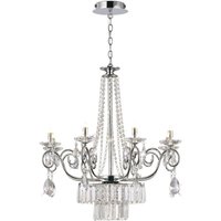 Eden Ceiling Pendant Chandelier 8 Light G9 Polished Chrome, Crystal