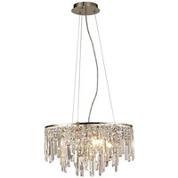 Maddison Ceiling Pendant Round 6 Light G9 Rose Gold, Crystal