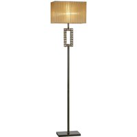 Florence Rectangle Floor Lamp with Soft Bronze Shade 1 Light Antique Brass, Crystal