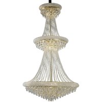 Alexandra Ceiling Pendant Chandelier 3 Tier 29 Light French Gold, Crystal
