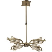 Kromo Telescopic Semi Flush Convertible 4 Light G9, Antique Brass
