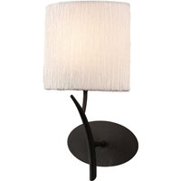 Eve Wall Lamp Switched 1 Light E27, Anthracite with White Oval Shade