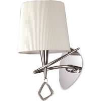 Net Lighting Mara Wall Lamp Switched 1 Light E14 Polished Chrome with Ivory White Shade
