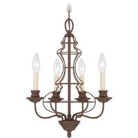 Chandelier 4 Light Rustic Antique Bronze Finish, E14
