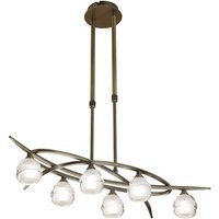 Loop Telescopic Semi Flush Convertible 6 Light G9 ECO, Antique Brass