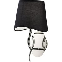 Ninette Wall Lamp Switched 1 Light E14, Polished Chrome with Black Shade