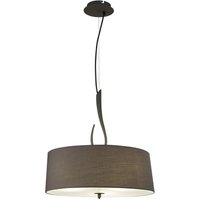 Lua Cylindrical Ceiling Pendant 3 Light E27, Ash Grey with Ash Grey Shade