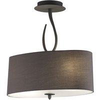 Lua Semi Flush Ceiling 2 Light E27, Ash Grey with Ash Grey Shade