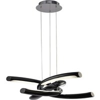 Knot Ceiling Pendant 36W LED 3000K, 3600lm, Gloss Black, White Acrylic, Polished Chrome