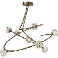 Maremagnum Semi Flush Ceiling 8 Light G9, Antique Brass